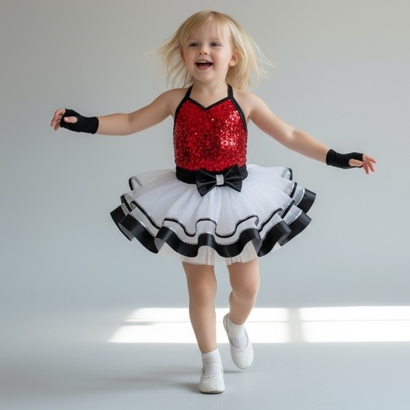 Girls dance tutu / flower girl dress Christmas dress kids XS - Picture 1 of 6